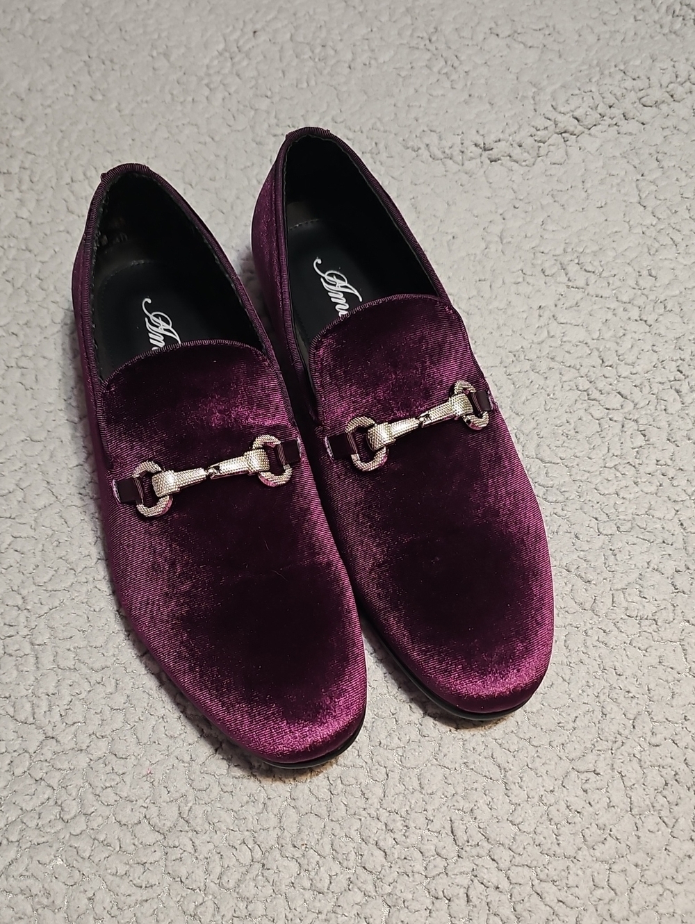 Amali Men's Velvet Bit Loafers in Purple